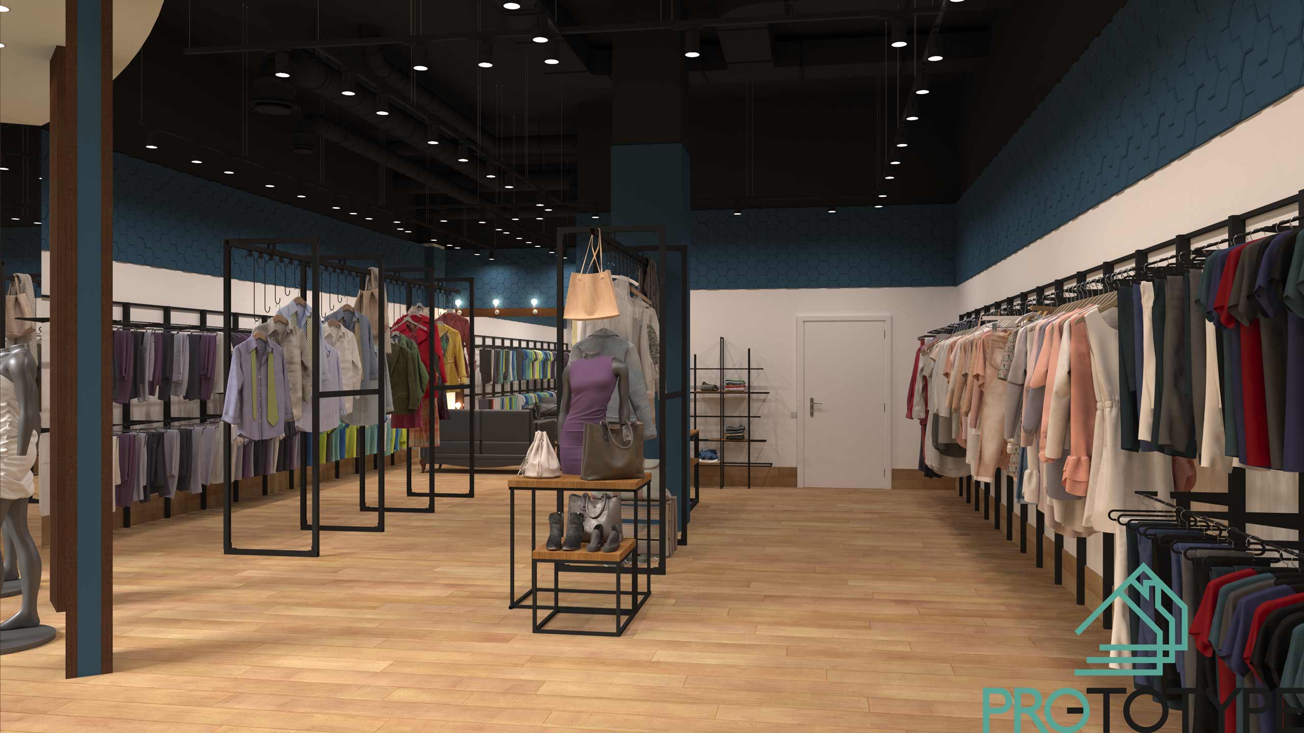 Визуализация магазина одежды для женщин и мужчин