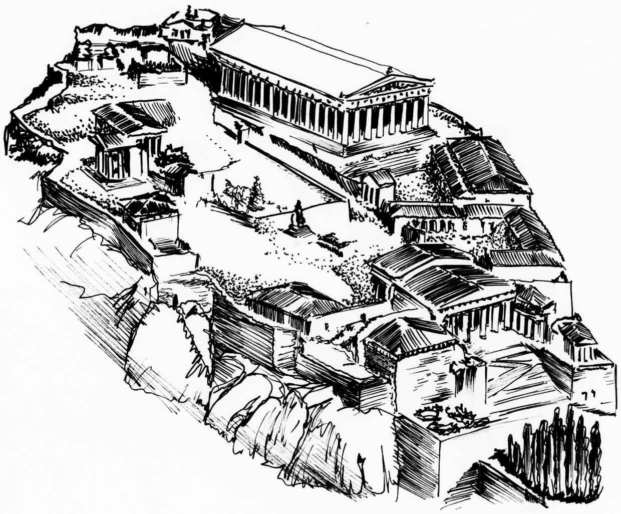 Реконструкция застройки пантеона в Афинах